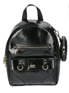 Madden NYC Women's Faux Leather Dome Ring Backpack, Black